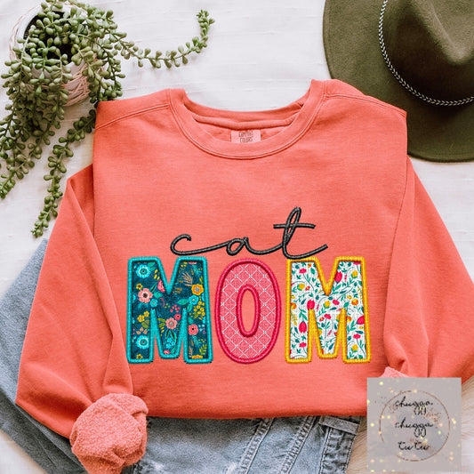 Cat Mom (faux embroidery)