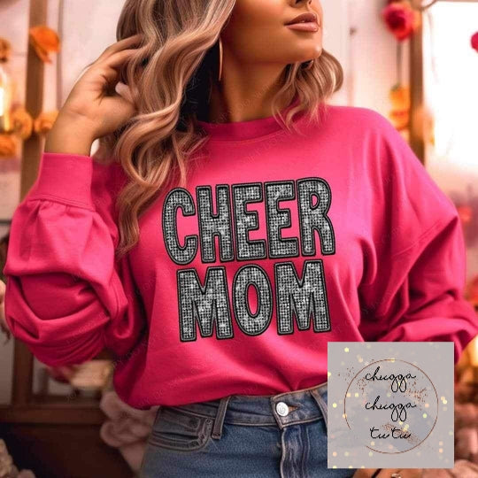 Cheer Mom (Faux Embroidery & Sequin)